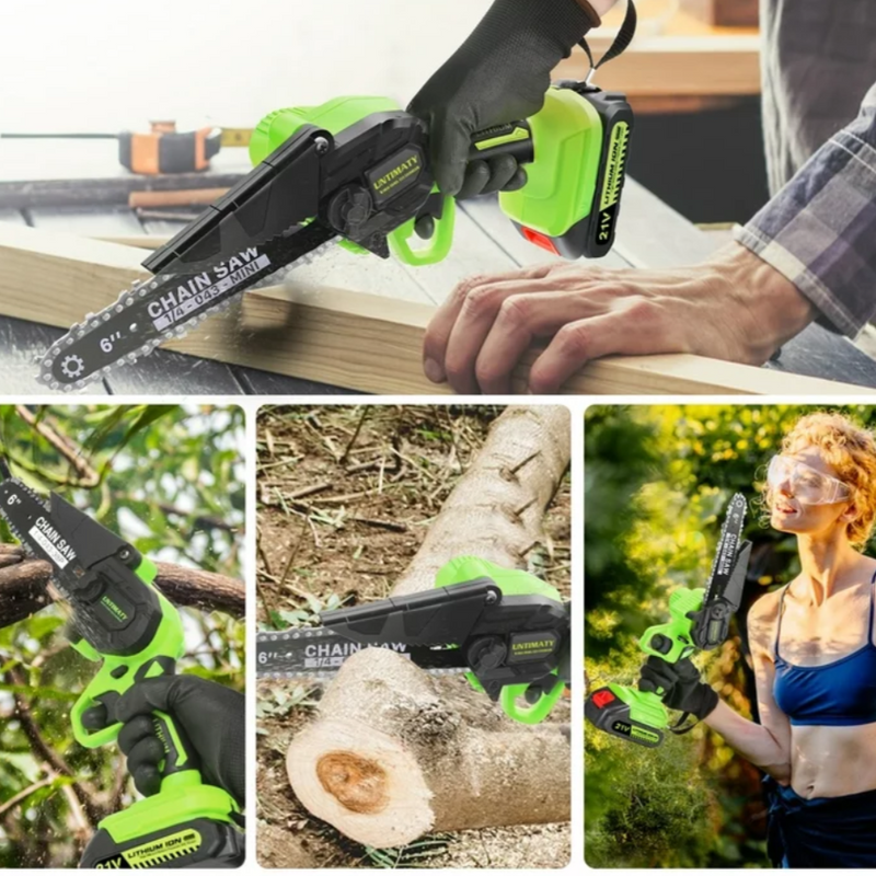 6" Cordless Electric Chainsaw + (2 FREE Batteries)